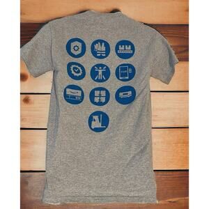 Rare Gildan Cotton Grey Amazon Employees Icons Graphic T-Shirt Sz Small